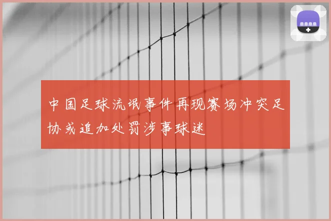 中国足球流氓事件再现赛场冲突足协或追加处罚涉事球迷